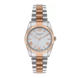 Lee-Cooper-LC07331-520-WoMens-Analog-Watch-White-Dial-Silver-Rose-Gold-Stainless-Steel-Band