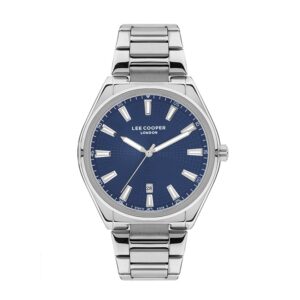 Lee-Cooper-LC07336-390-Mens-Analog-Watch-Blue-Dial-Silver-Stainless-Steel-Band