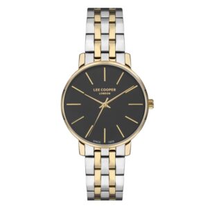 Lee-Cooper-LC07338-250-WoMens-Analog-Watch-Black-Dial-Silver-Stainless-Steel-Band