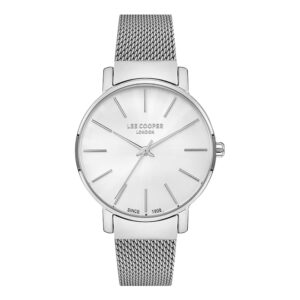 Lee-Cooper-LC07339-330-WoMens-Analog-Watch-White-Dial-Silver-Stainless-Steel-Mesh-Band