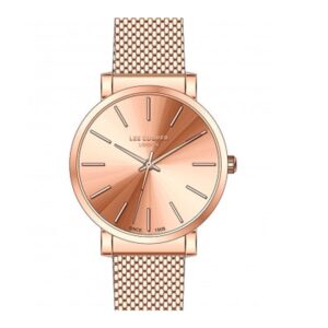 Lee-Cooper-LC07339-410-WoMens-Analog-Watch-White-Dial-Rose-Gold-Stainless-Steel-Mesh-Band