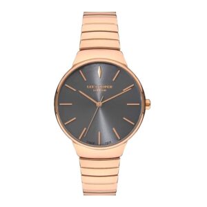 Lee-Cooper-LC07342-460-WoMens-Analog-Watch-Black-Dial-Rose-Gold-Stainless-Steel-Band