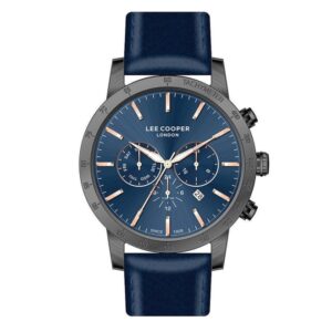 Lee-Cooper-LC07364-099-Mens-Analog-Watch-Navy-Blue-Dial-Navy-Blue-Leather-Band