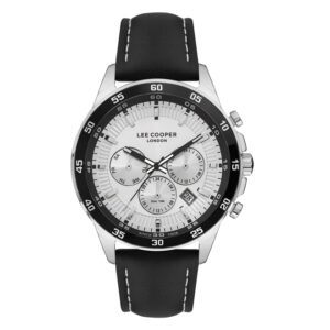 Lee-Cooper-LC07372-331-Mens-Analog-Watch-Silver-Dial-Black-Leather-Band