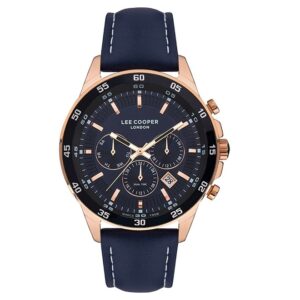 Lee-Cooper-LC07372-499-Mens-Analog-Watch-Blue-Dial-Blue-Leather-Band