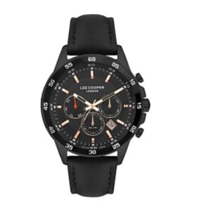 Lee-Cooper-LC07372-651-Mens-Analog-Watch-Black-Dial-Black-Leather-Band