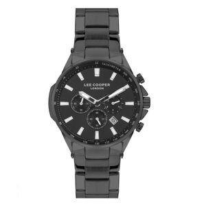 Lee-Cooper-LC07381-060-Mens-Analog-Watch-Black-Dial-Black-Stainless-Steel-Band