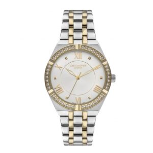 Lee-Cooper-LC07382-230-WoMens-Analog-Watch-Silver-Dial-Silver-Gold-Stainless-Steel-Band