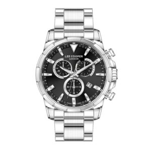 Lee-Cooper-LC07385-350-Mens-Analog-Watch-Black-Dial-Silver-Stainless-Steel-Band