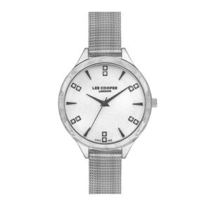 Lee-Cooper-LC07388-330-WoMens-Analog-Watch-White-Dial-Silver-Stainless-Steel-Mesh-Band