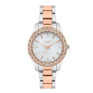 Lee-Cooper-LC07390-520-WoMens-Analog-Watch-White-Dial-Silver-Rose-Gold-Stainless-Steel-Band