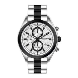 Lee-Cooper-LC07399-330-Mens-Analog-Watch-Silver-Dial-Silver-Black-Stainless-Steel-Band