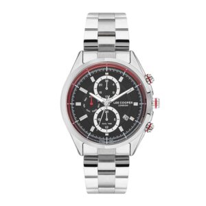 Lee-Cooper-LC07399-350-Mens-Analog-Watch-Black-Dial-Silver-Stainless-Steel-Band