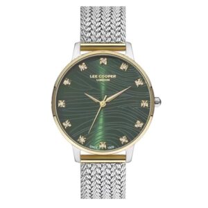 Lee-Cooper-LC07401-270-WoMens-Analog-Watch-Green-Dial-Silver-Stainless-Steel-Band