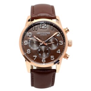 Lee-Cooper-LC07404-472-Mens-Analog-Watch-Brown-Dial-Brown-Leather-Band 1