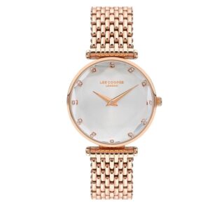 Lee-Cooper-LC07410-430-WoMens-Analog-Watch-Silver-Dial-Rose-Gold-Stainless-Steel-Band