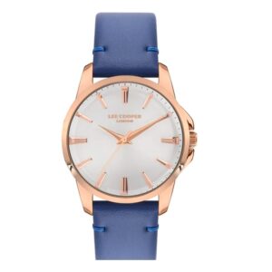 Lee-Cooper-LC07419-439-WoMens-Analog-Watch-Silver-Dial-Blue-Leather-Band