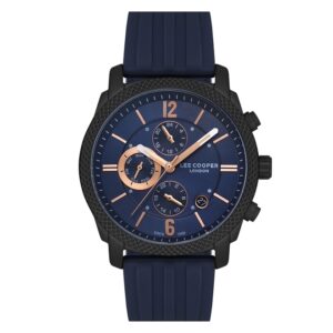 Lee-Cooper-LC07428-699-Mens-Analog-Watch-Dark-Blue-Dial-Dark-Blue-Silicone-Band