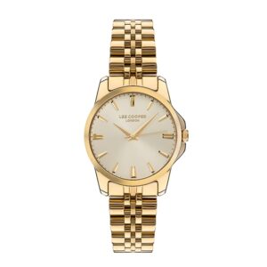 Lee-Cooper-LC07442-110-Women-s-Analog-Silver-Dial-Gold-Stainless-Steel-Watch