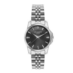 Lee-Cooper-LC07442-350-Women-s-Analog-Black-Dial-Silver-Stainless-Steel-Watch