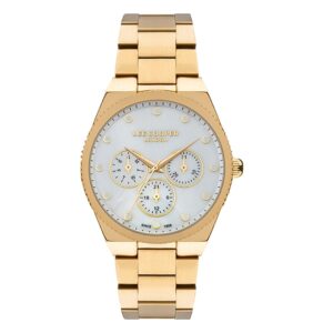 Lee-Cooper-LC07452-120-Women-s-Multi-Function-White-Mother-of-pearl-Dial-Gold-Metal-Watch