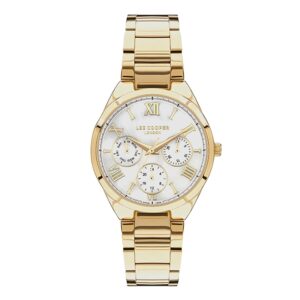 Lee-Cooper-LC07456-120-Women-s-Multi-Function-White-Mother-of-pearl-Dial-Gold-Stainless-Steel-Watch