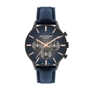 Lee-Cooper-LC07465-099-Men-s-Analog-Dark-Blue-Dial-Dark-Blue-Leather-Watch