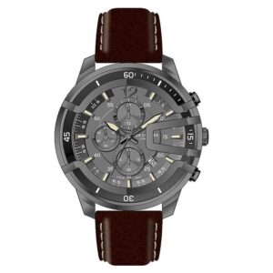 Lee-Cooper-LC07468-062-Men-s-Multi-Function-Grey-Dial-Brown-Leather-Watch
