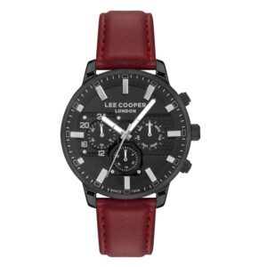 Lee-Cooper-LC07474-652-Men-s-Multi-Function-Brown-Dial-Red-Leather-Watch