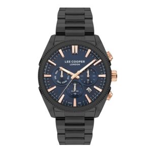 Lee-Cooper-LC07479-690-Men-s-Analog-Blue-Dial-Black-Stainless-Steel-Watch