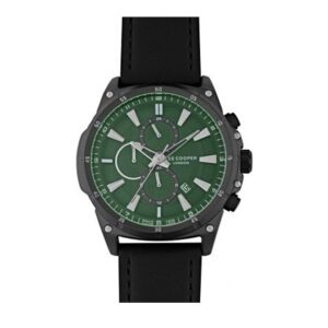 Lee-Cooper-LC07489-671-Men-s-Multi-Function-Green-Dial-Black-Leather-Watch