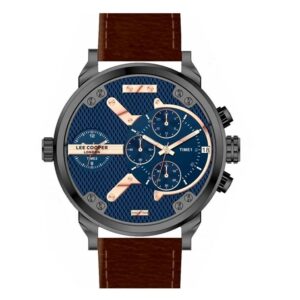 Lee-Cooper-LC07491-092-Men-s-Multi-Function-Blue-Dial-Brown-Leather-Watch
