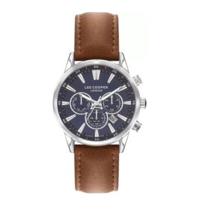 Lee-Cooper-LC07506-394-Men-s-Multi-Function-Blue-Dial-Brown-Leather-Watch