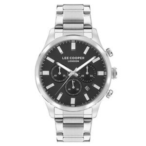 Lee-Cooper-LC07509-350-Men-s-Multi-Function-Black-Dial-Silver-Stainless-Steel-Watch