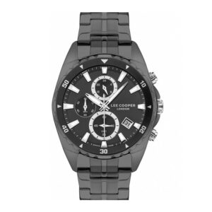 Lee-Cooper-LC07515-650-Men-s-Multi-Function-Black-Dial-Black-Stainless-Steel-Metal-Strap-Watch