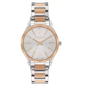 Lee-Cooper-LC07518-530-Women-s-Silver-Dial-Two-Tone-Stainless-Steel-Metal-Strap-Watch