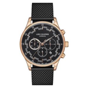 Lee-Cooper-LC07519-450-Multi-Function-Men-s-Watch-Black-Dial-Black-Stainless-Steel-Mesh-Band