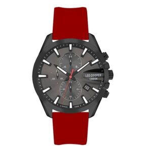 Lee-Cooper-LC07522-658-Multi-Function-Men-s-Watch-Black-Dial-Red-Leather-Band