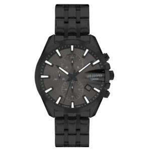 Lee-Cooper-LC07524-660-Multi-Function-Men-s-Watch-Gun-Dial-Black-Stainless-Steel-Band