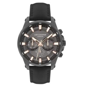 Lee-Cooper-LC07525-651-Multi-Function-Men-s-Watch-Black-Dial-Black-Leather-Band