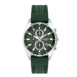 Lee-Cooper-LC07527-377-Multi-Function-Men-s-Watch-Green-Dial-Green-Rubber-Band