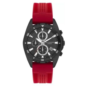 Lee-Cooper-LC07527-658-Multi-Function-Men-s-Watch-Black-Dial-Red-Rubber-Band