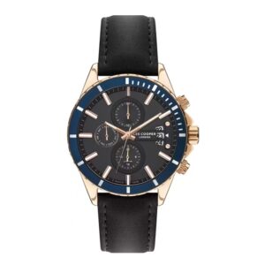 Lee-Cooper-LC07530-451-Multi-Function-Men-s-Watch-Black-Dial-Black-Leather-Band