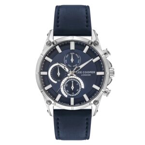 Lee-Cooper-LC07531-099-Multi-Function-Men-s-Watch-Blue-Dial-Navy-Blue-Leather-Band