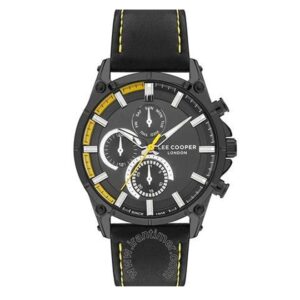 Lee-Cooper-LC07531-361-Multi-Function-Men-s-Watch-Black-Dial-Black-Leather-Band