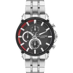 Lee-Cooper-LC07532-350-Multi-Function-Men-s-Watch-Black-Dial-Silver-Stainless-Steel-Band