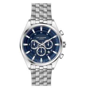 Lee-Cooper-LC07533-390-Multi-Function-Men-s-Watch-Blue-Dial-Silver-Stainless-Steel-Band