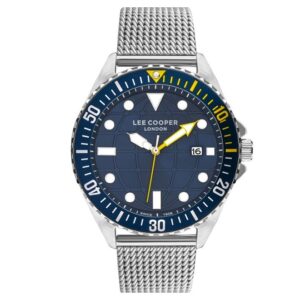 Lee-Cooper-LC07542-390-Multi-Function-Men-s-Watch-Blue-Dial-Silver-Stainless-Steel-Band