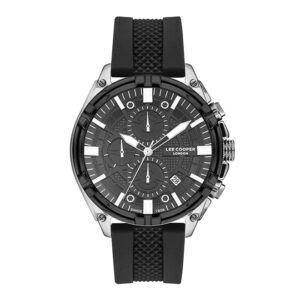 Lee-Cooper-LC07545-351-Multi-Function-Men-s-Watch-Black-Dial-Black-Rubber-Band