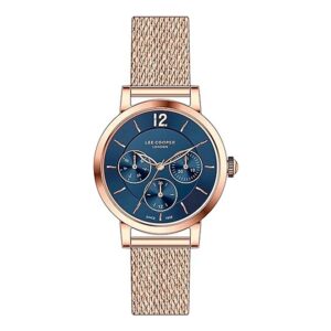 Lee-Cooper-LC07552-490-Multi-Function-Women-s-Watch-Blue-Dial-Rose-Gold-Stainless-Steel-Band